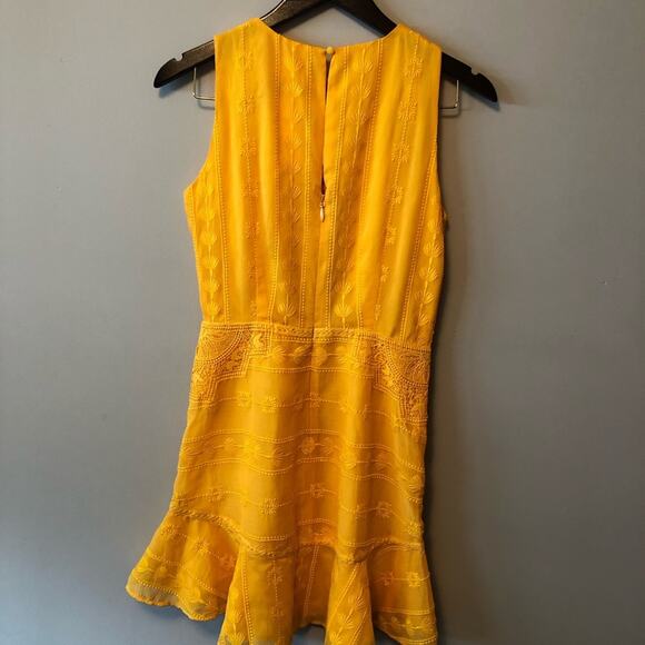 The Jetset Diaries NWT yellow folk embroidered dress - Picture 7 of 7
